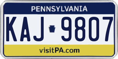 PA license plate KAJ9807