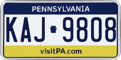 PA license plate KAJ9808
