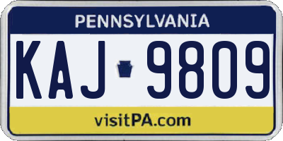 PA license plate KAJ9809