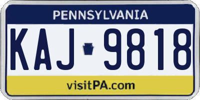 PA license plate KAJ9818