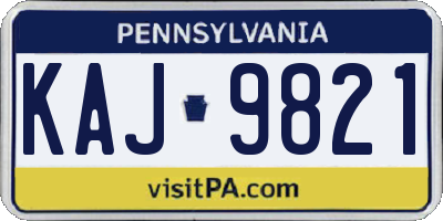 PA license plate KAJ9821