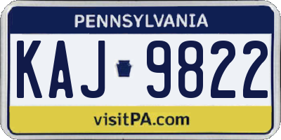 PA license plate KAJ9822