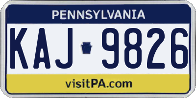 PA license plate KAJ9826