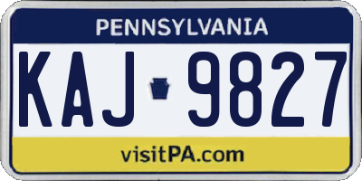 PA license plate KAJ9827