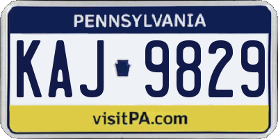 PA license plate KAJ9829