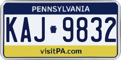 PA license plate KAJ9832