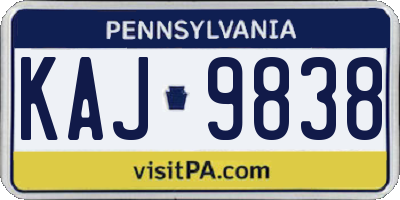 PA license plate KAJ9838