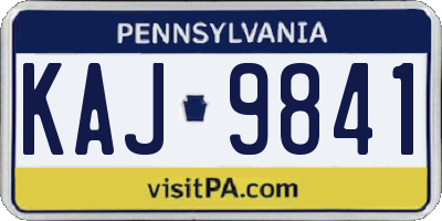 PA license plate KAJ9841
