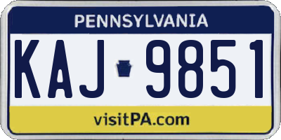 PA license plate KAJ9851