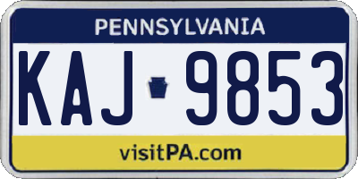 PA license plate KAJ9853