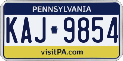 PA license plate KAJ9854