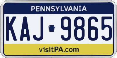 PA license plate KAJ9865