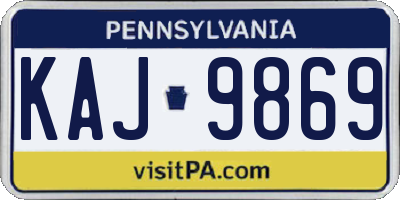 PA license plate KAJ9869