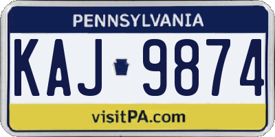 PA license plate KAJ9874