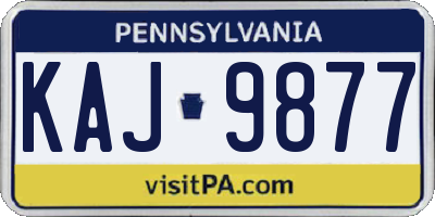PA license plate KAJ9877