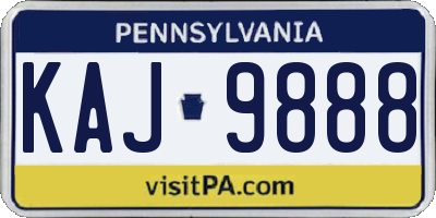 PA license plate KAJ9888
