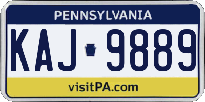 PA license plate KAJ9889