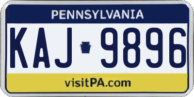 PA license plate KAJ9896