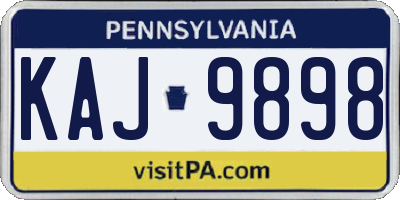 PA license plate KAJ9898