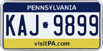 PA license plate KAJ9899