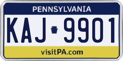 PA license plate KAJ9901