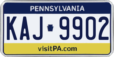PA license plate KAJ9902