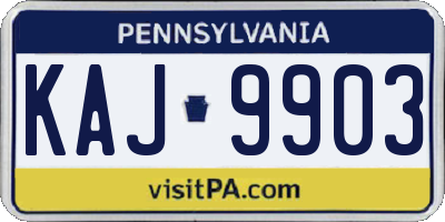 PA license plate KAJ9903