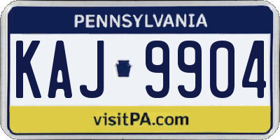 PA license plate KAJ9904