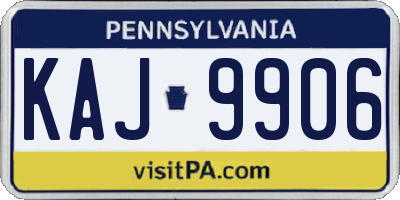 PA license plate KAJ9906