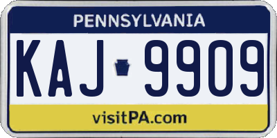 PA license plate KAJ9909