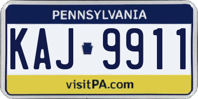 PA license plate KAJ9911