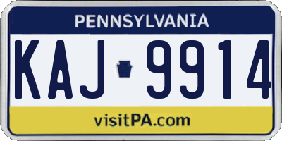 PA license plate KAJ9914