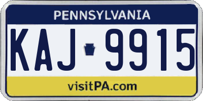 PA license plate KAJ9915
