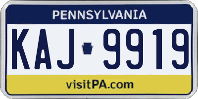 PA license plate KAJ9919