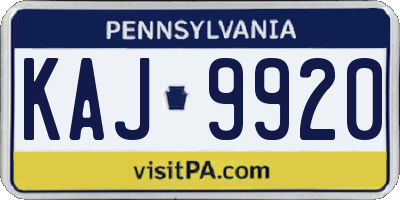PA license plate KAJ9920