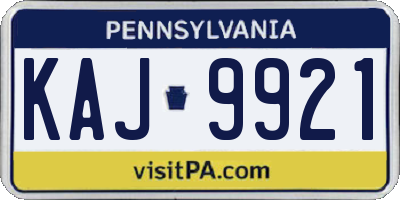 PA license plate KAJ9921