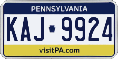 PA license plate KAJ9924