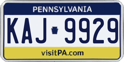 PA license plate KAJ9929