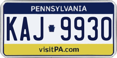 PA license plate KAJ9930