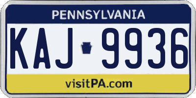 PA license plate KAJ9936