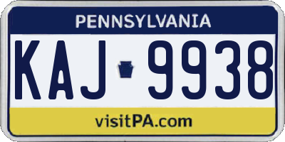 PA license plate KAJ9938