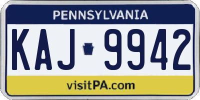 PA license plate KAJ9942