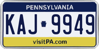 PA license plate KAJ9949
