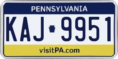 PA license plate KAJ9951