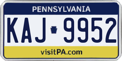 PA license plate KAJ9952