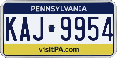 PA license plate KAJ9954
