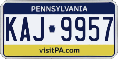 PA license plate KAJ9957