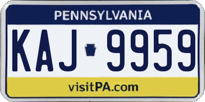 PA license plate KAJ9959
