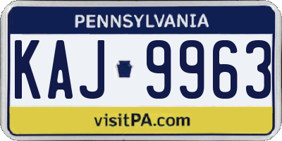 PA license plate KAJ9963