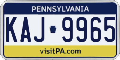 PA license plate KAJ9965